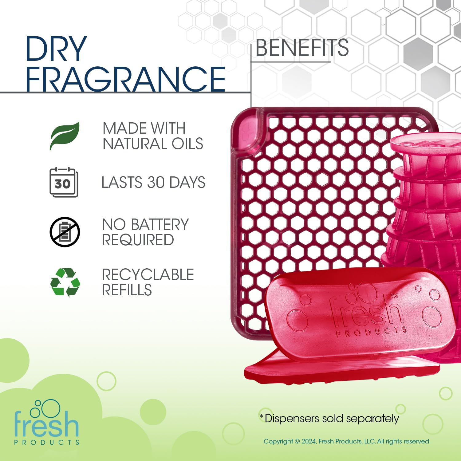 Fresh Products Fall Fragrance variety pack air freshener refill includes 1 ourfreshe and 1 eco-air and 1 eco-air clip in Spiced Apple 3 pack