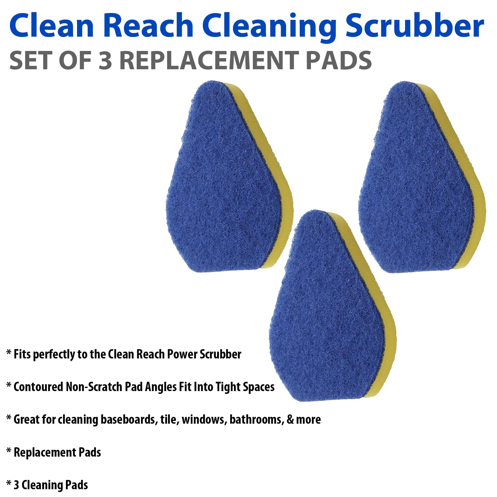 Clean Reach Cleaning Scrubber - Set of 3 Replacement Pads