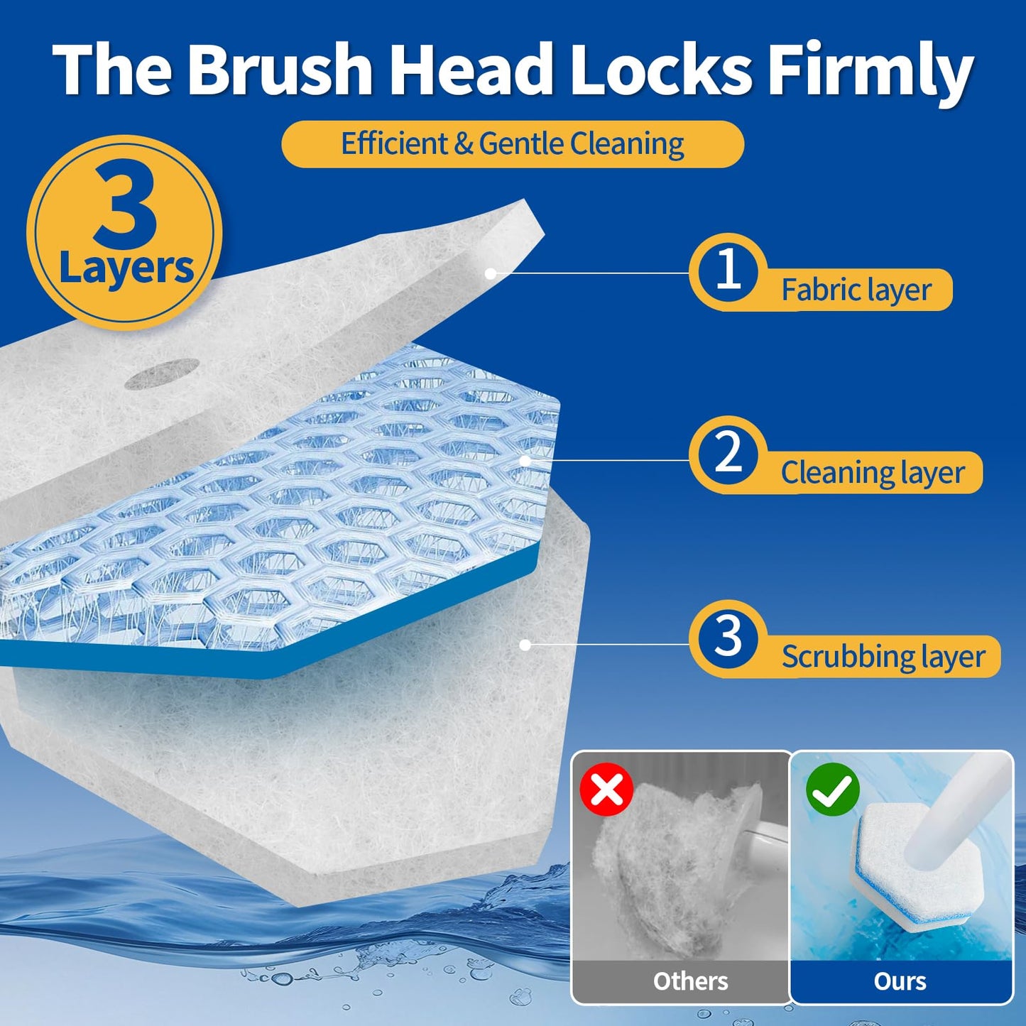Swilsweep 100 Count Toilet Bowl Wand Refills, Disposable Toilet Cleaner Refills, Disposable Wand Heads Compatible with Clorox and the Most Toilet