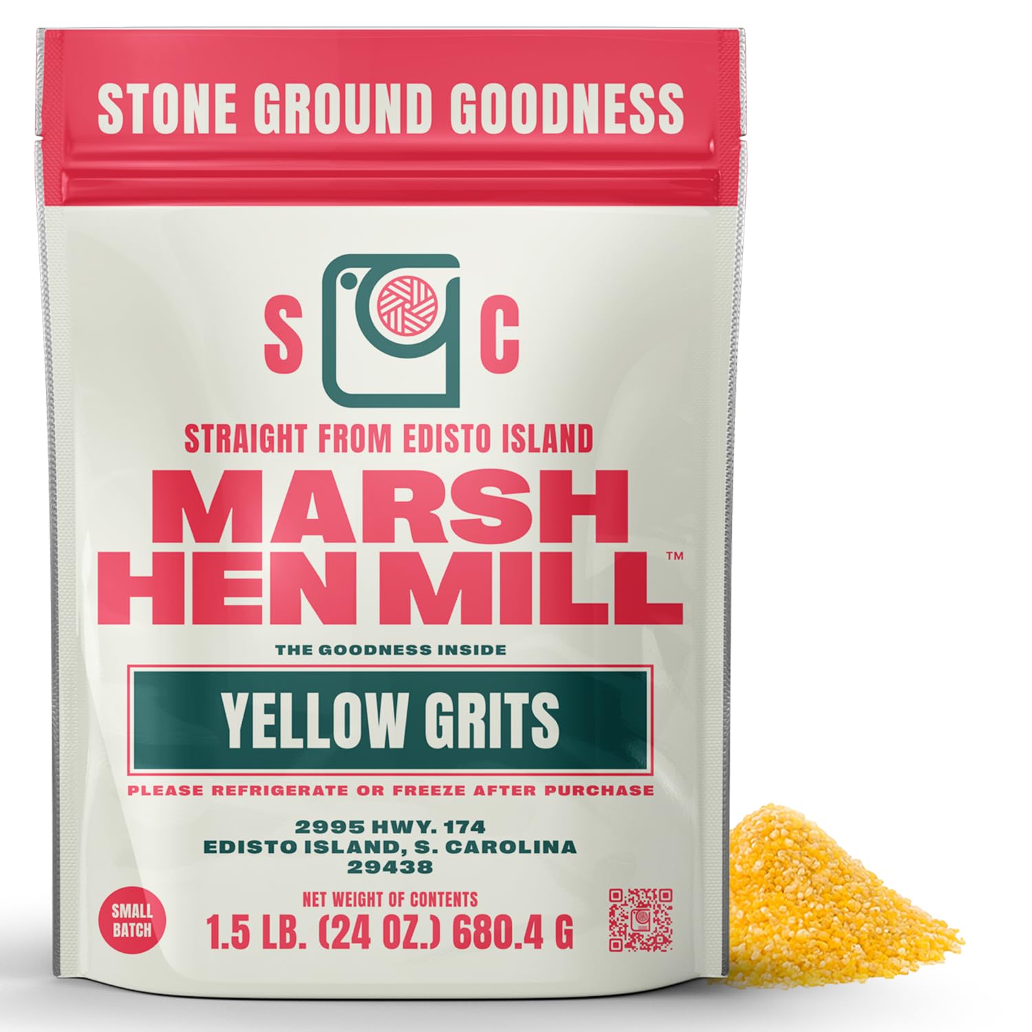 Marsh Hen Mill Sea Island Yellow Grits | Stone Ground Grits | Gluten Free Old Fashioned Grits | Southern Heirloom Corn Grits with a Hearty, Fruity
