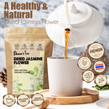 KHWAN'S TEA Dried Jasmine Flowers - Thai-Grown Whole Buds, Hand-Picked & Sun-Dried - Caffeine-Free Loose Leaf Jasmine Flower Tea, Non-GMO, 1.76 oz