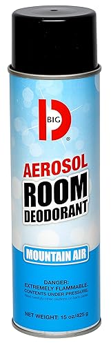 Big D 426 Aerosol Room Deodorant, Mountain Air Fragrance, 15 oz (Pack of 12) - Industrial strength handheld air freshener ideal for restrooms