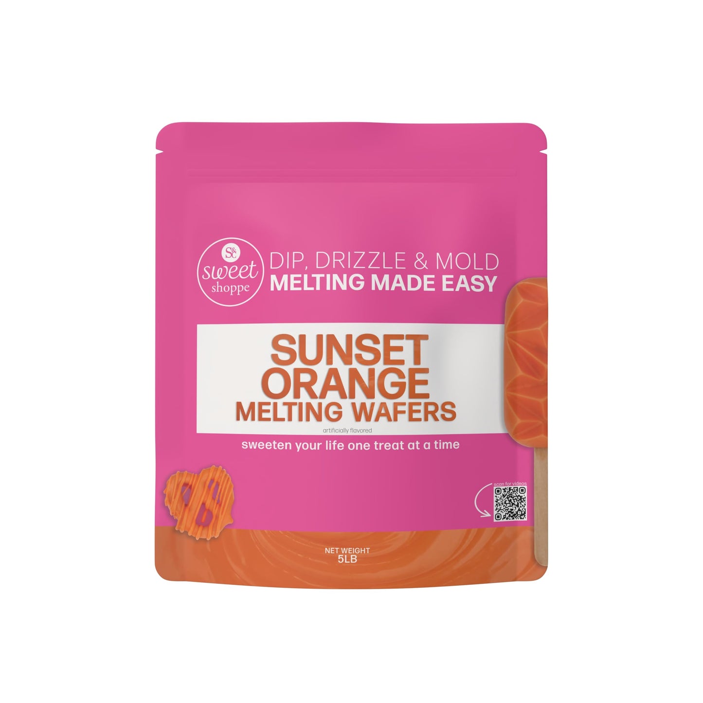 Sweet Shoppe Sunset Orange Melting Wafers, (Sunset Orange, 5 pounds)