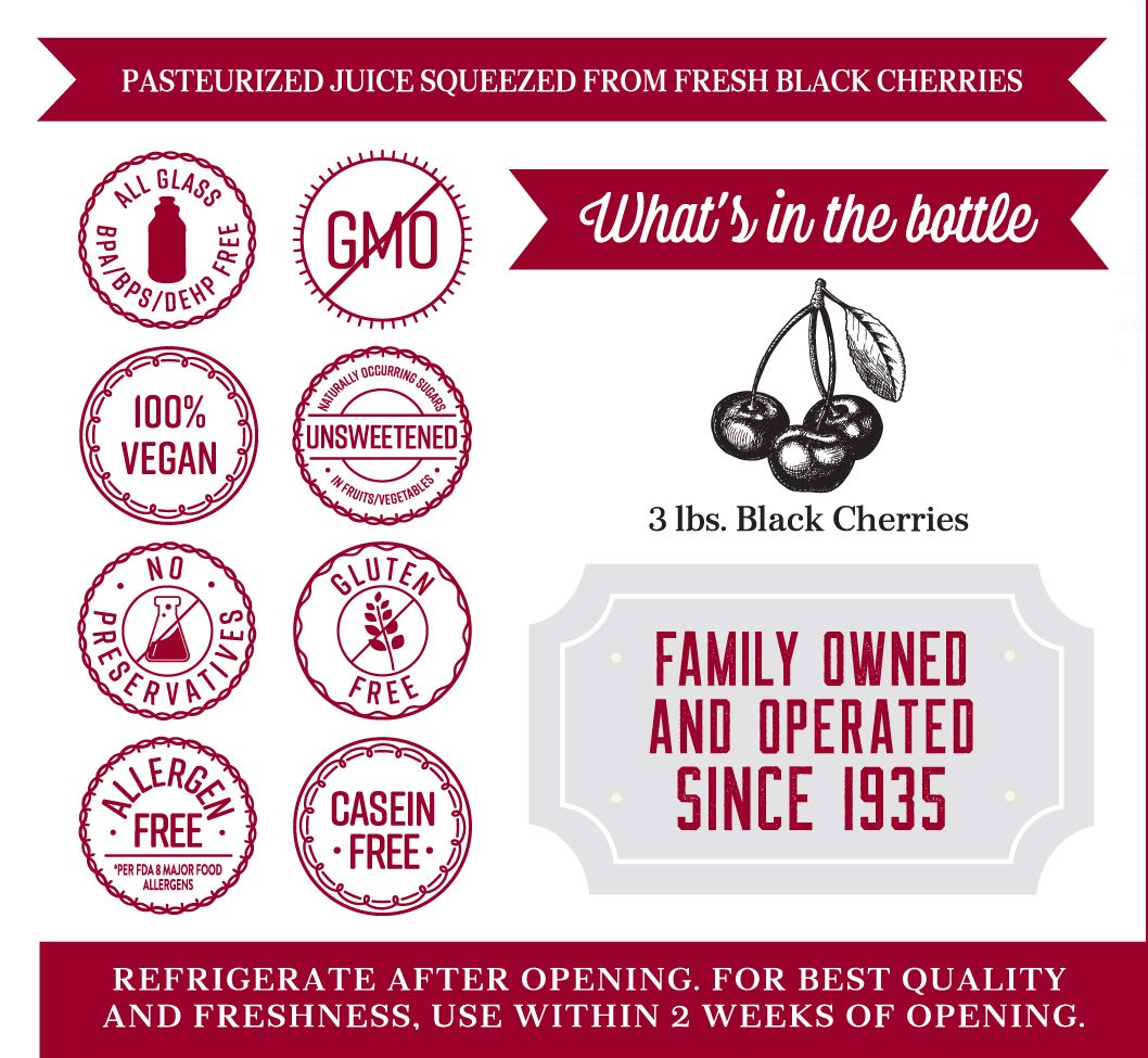 Lakewood Premium Pure Black Cherry, Fresh Pressed, 192 Fl Oz, Pack of 6