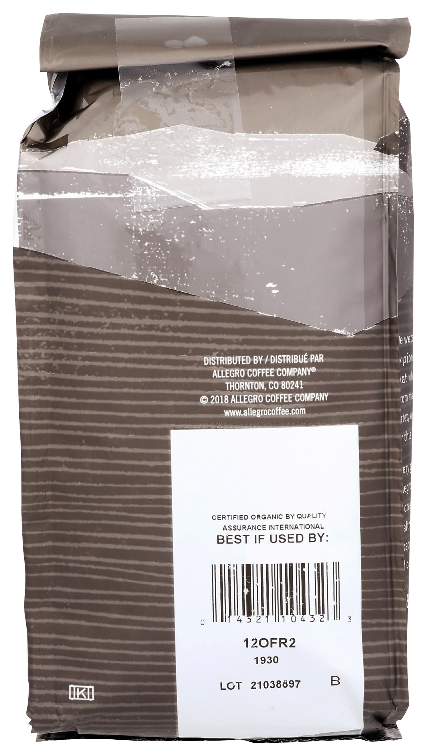 Allegro Coffee Organic French Roast Whole Bean Coffee, 12 oz