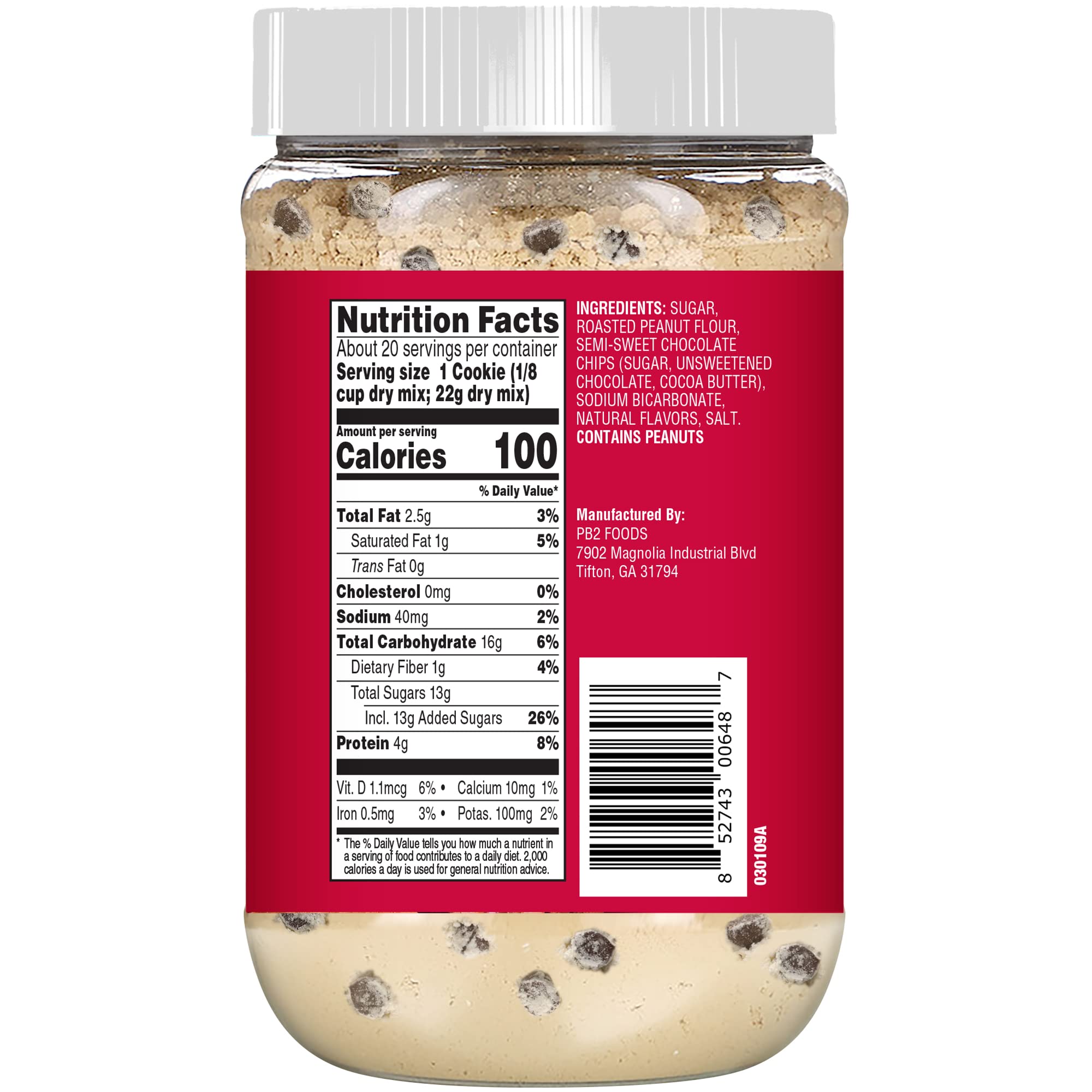 PB2 Pantry Chocolate Chip Cookie and Brownie Mix, Gluten Free, Non-GMO, 4g Protein Per Cookie, Vegan (2 Jars - 16 Oz Each)