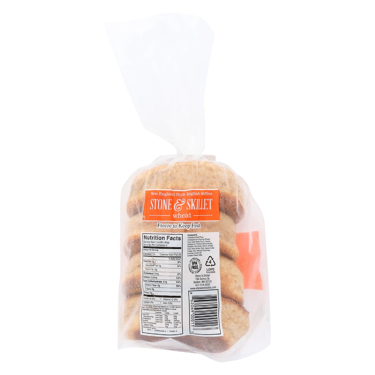Stone & Skillet Artisan Whole Wheat English Muffin, 12 OZ