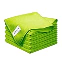 SURPRISE PIE Microfiber Cleaning Cloth for Kitchen Housekeeping Dish Electronics Dust Rags Thick Lint Free Car Wash DryingTowel (12"x12") Green-6 Pack