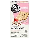 So Delicious Plant Based Blend Frozen Dessert Sandwiches, Strawberry Cheesecake, Dairy Free, Vegan Ice Cream Sandwich Alternative, Non-GMO, Kosher, 6