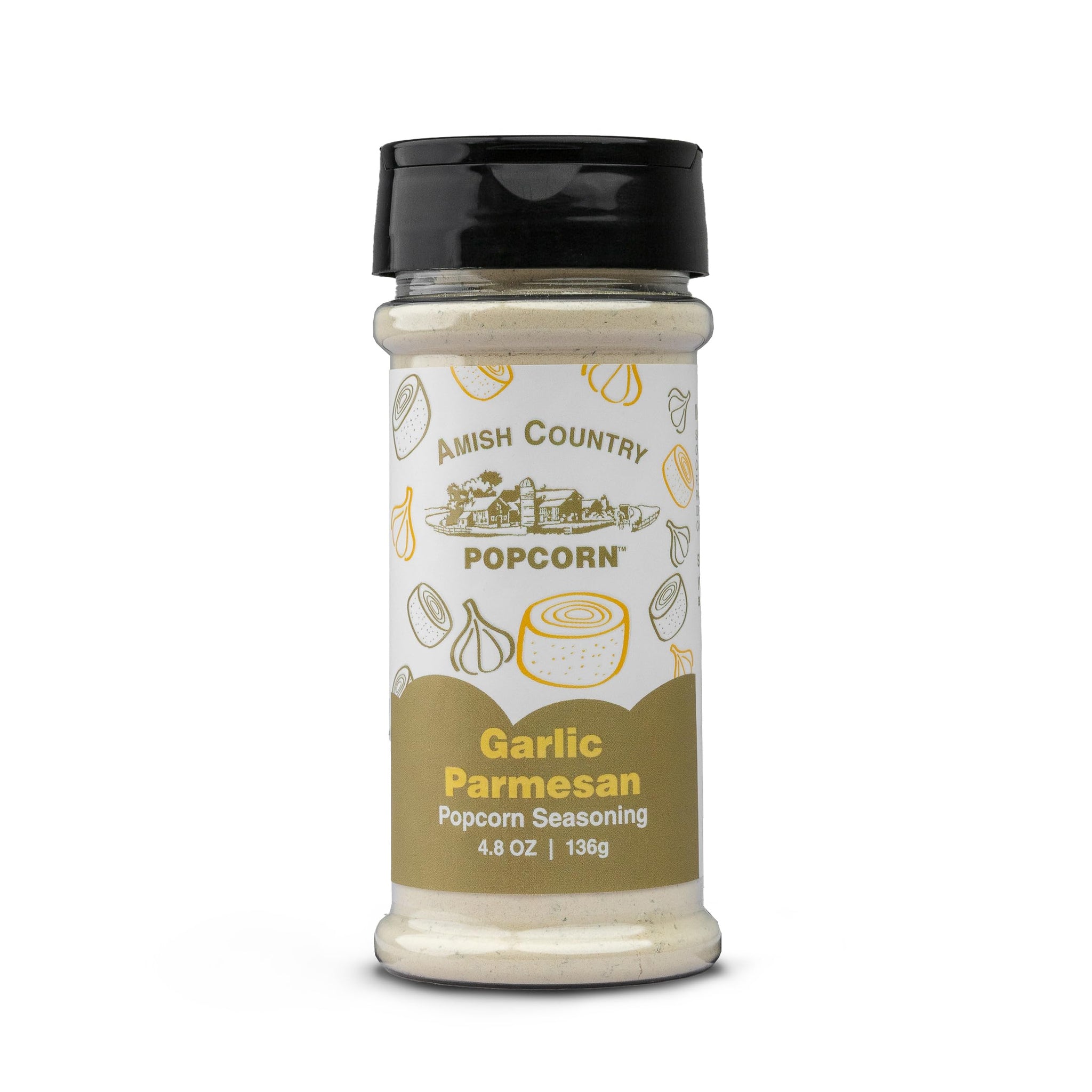 Amish Country Popcorn | 5 Pack Seasoning Bundle | Buffalo, Garlic Parmesan, Jalepeno Cheddar, Dill Pickle, BallPark Buttersalt | Old Fashioned