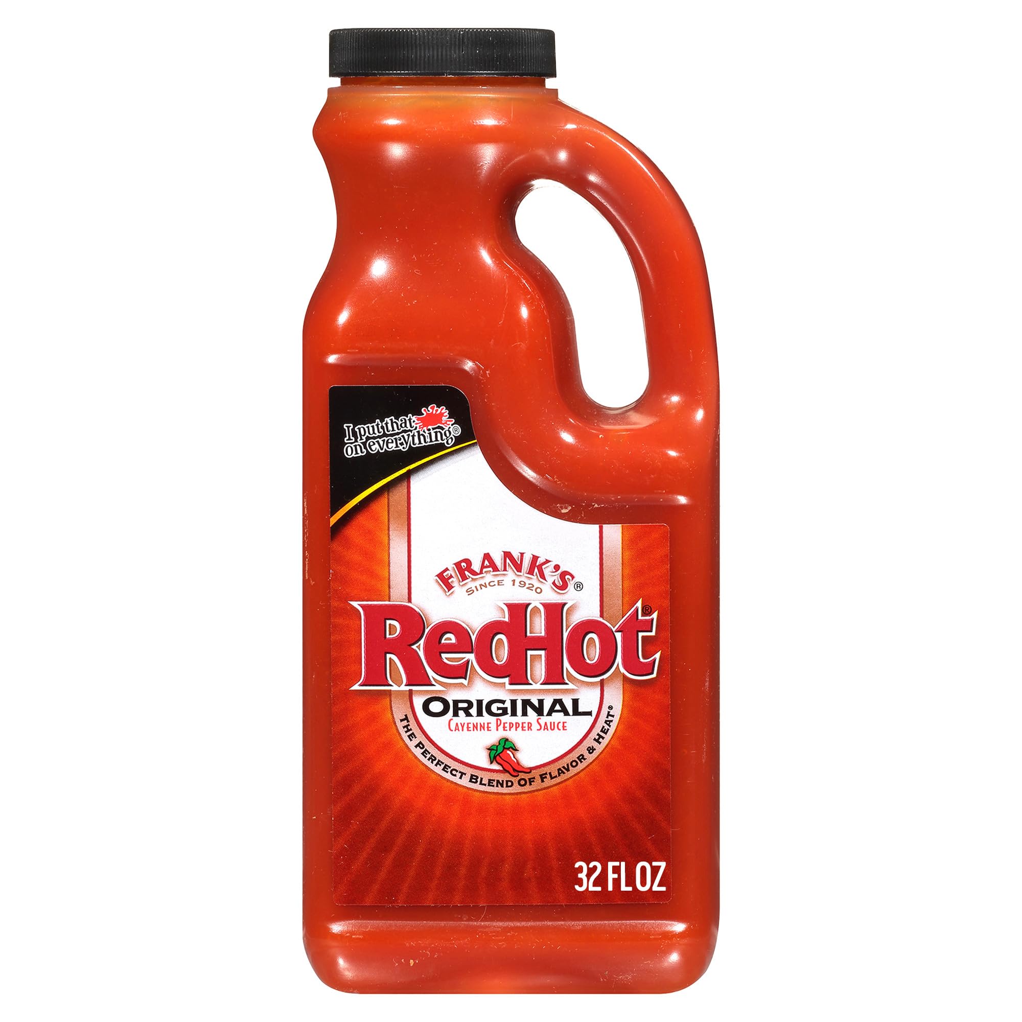 Frank's RedHot Hot Sauce, Original, Made with Cayenne Peppers, Ready-To-Use, Shake or Pour Over Chicken Wings, Sandwiches, Pizza, and More