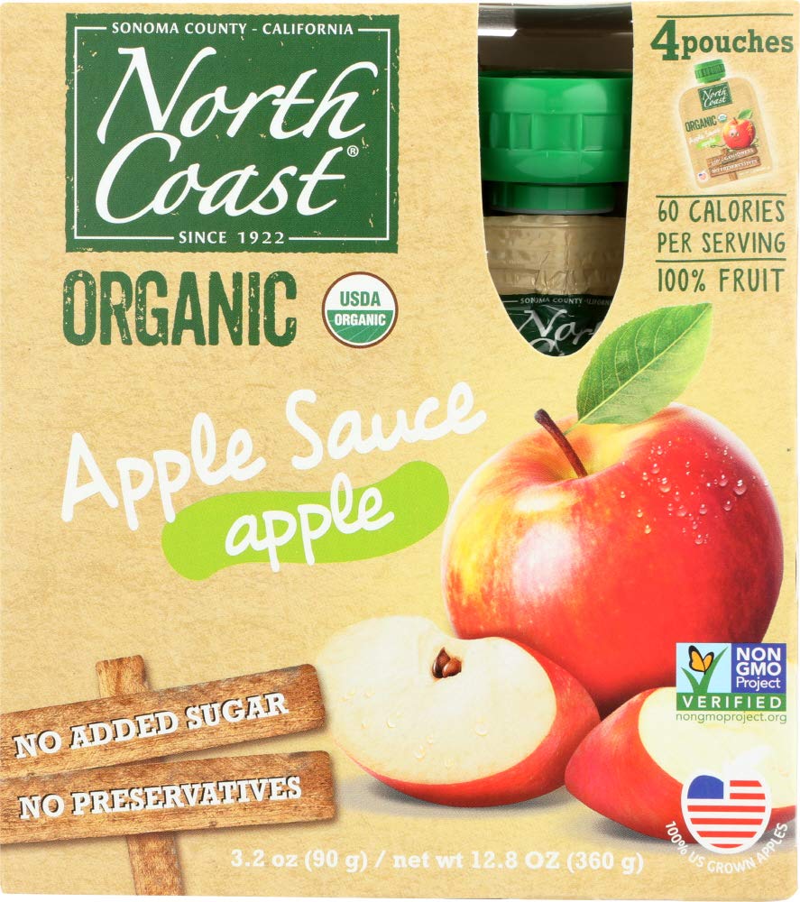 North Coast Organic Apple Sauce 4ct Pouches (Pack of 4)4