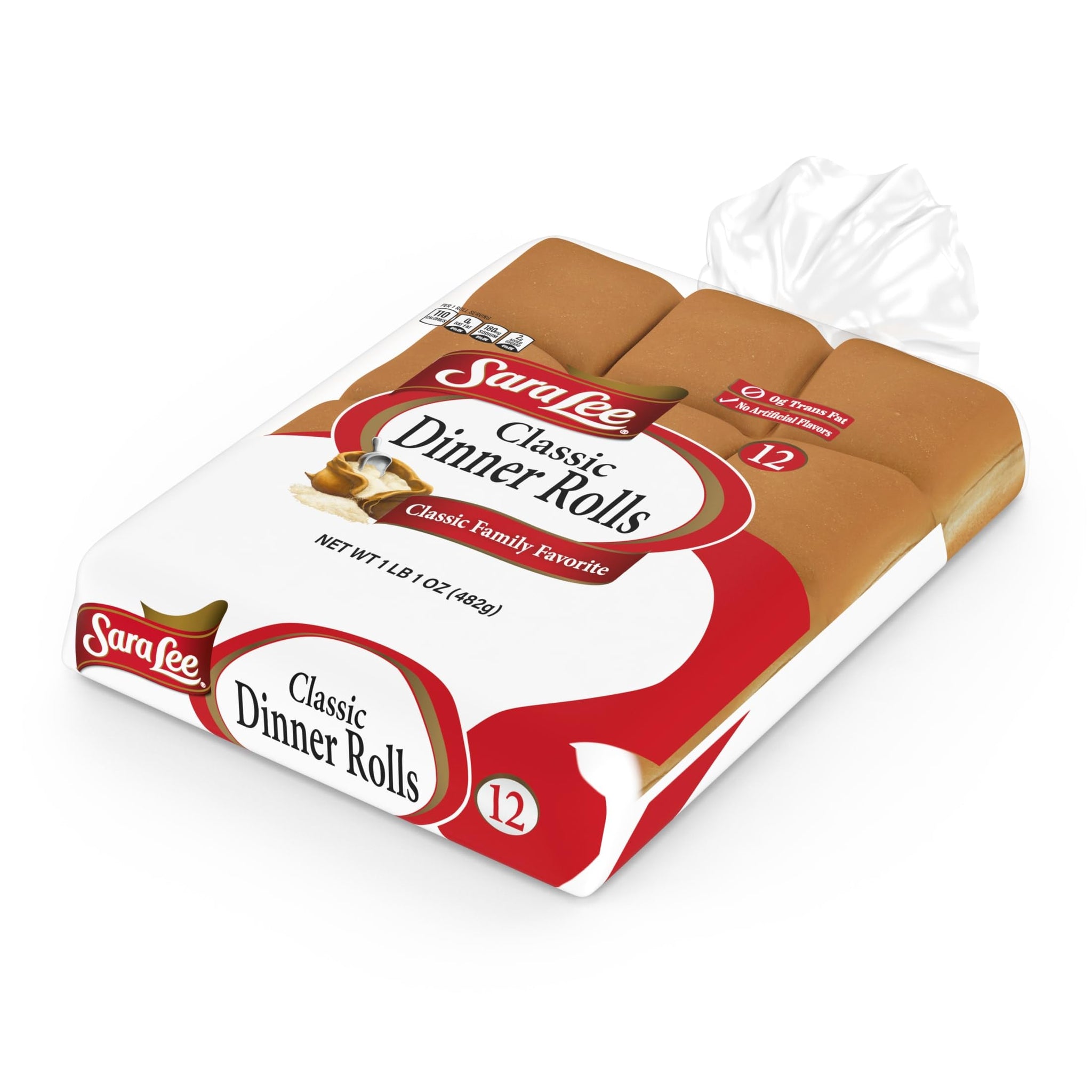Sara Lee Classic Dinner Rolls, White, Soft and Smooth, 12 ct 17 oz