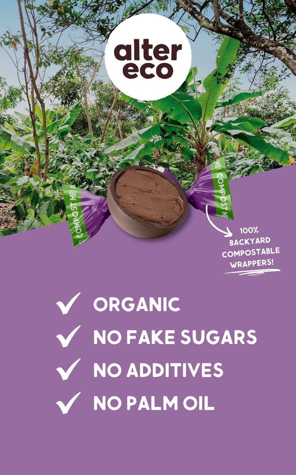 Alter Eco |Classic Dark Chocolate Truffles | Pure Dark Cocoa, Fair Trade, Organic, Non-GMO, Gluten Free | 80 Truffles