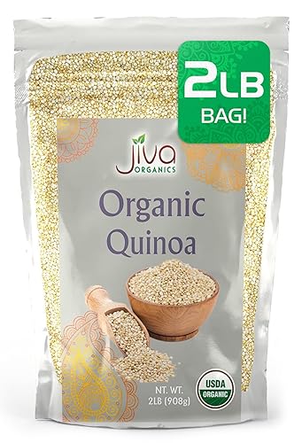 Jiva Organic White Whole Grain Quinoa 2 Pound Vacuum Sealed Bag - Ready to cook, Grown in India