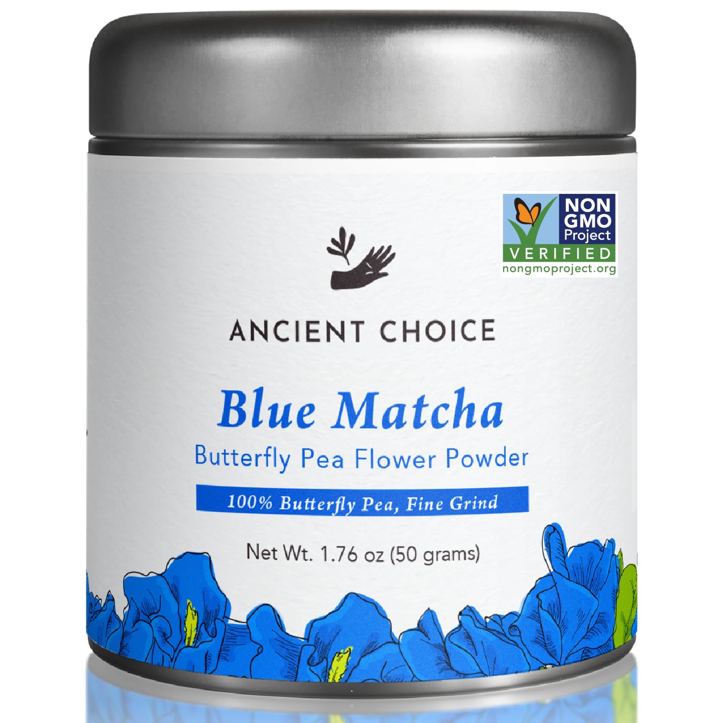 Ancient Choice - Blue Matcha (50 grams) | Butterfly Pea Flower Powder Tea | Medium Grind | Sun-dried in Thailand | Non-GMO | No Plastic | Non-Plastic