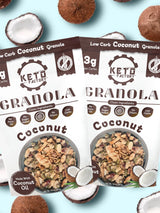 Keto Factory Coconut Granola - 3g Net Carbs, Gluten Free, Diabetic Friendly Keto Snacks for Adults - No Added Sugar, Crunchy, and Nutrient Dense Vegan