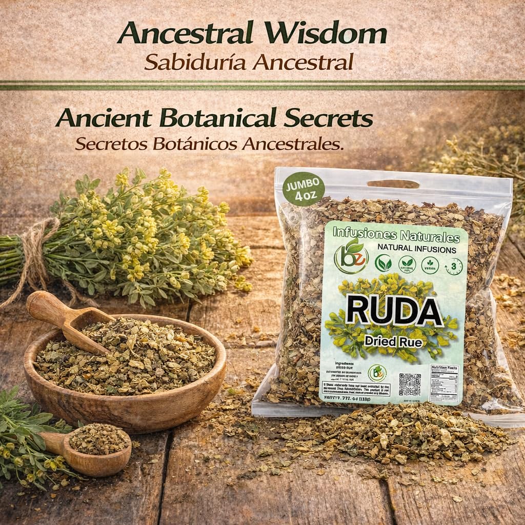 Ruda Seca Herbal Tea (4 oz) - 100% Natural Rue Dried Herbs (Ruta graveolens) - Traditional Botanical Infusion - Wildcrafted Loose Leaf