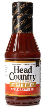 Head Country Sugar Free Bar-B-Q Sauce, Apple Habanero | Gluten Free BBQ Sauce With No Allergens & Zero Sugar | Sweet Apple & Spicy Habanero BBQ Sauce