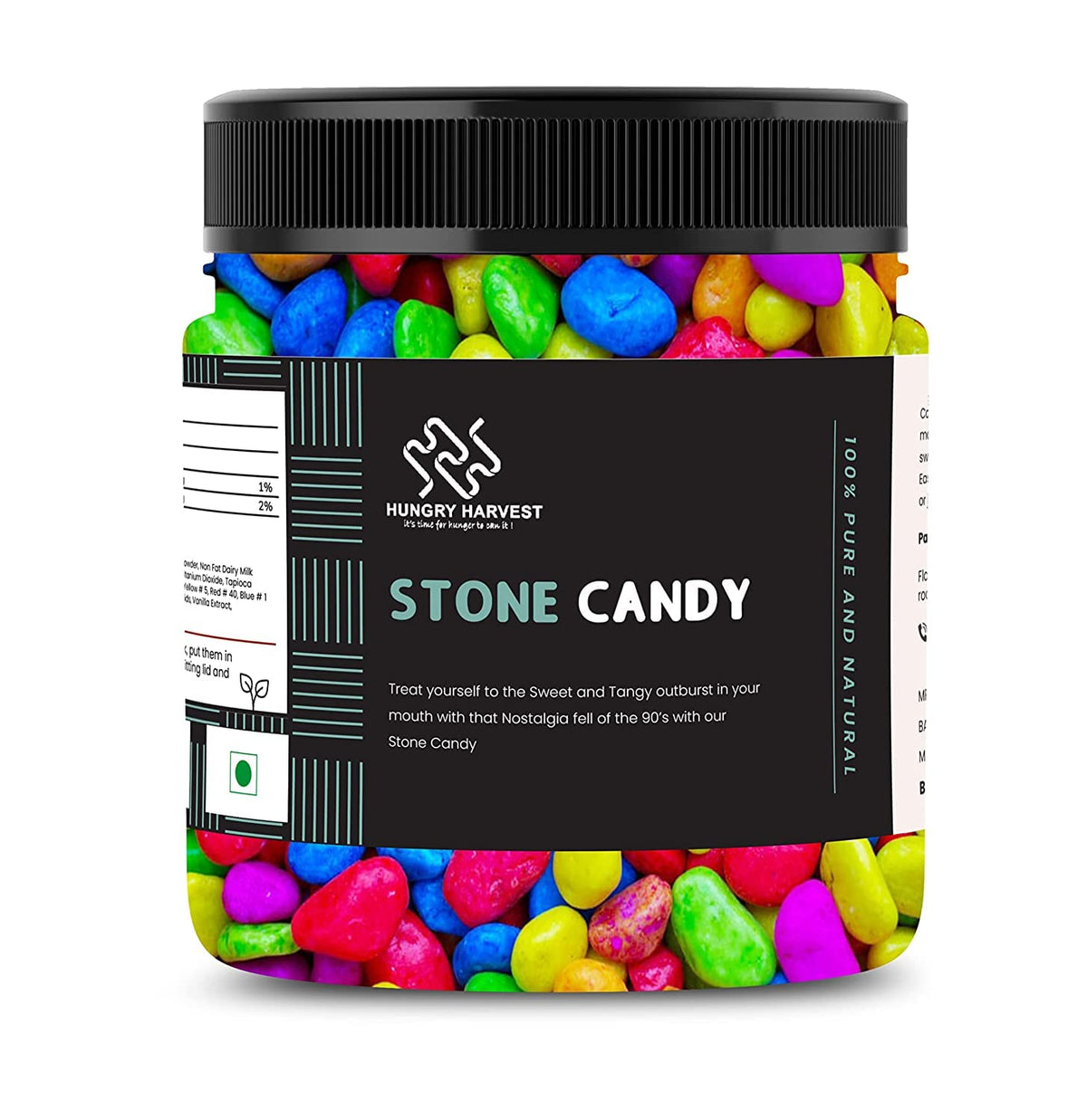 Hungry Harvest Rock Candy- Stone Candy 300 gms | Milk Stone Chocolate_Packing May Vary