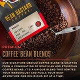 Bean Bastard Coffee NOMAD Blend Medium Roast Coffee Beans | Premium Whole Bean Coffee with Notes of Cocoa and Dried Fruit Punch | Blend of Ethically
