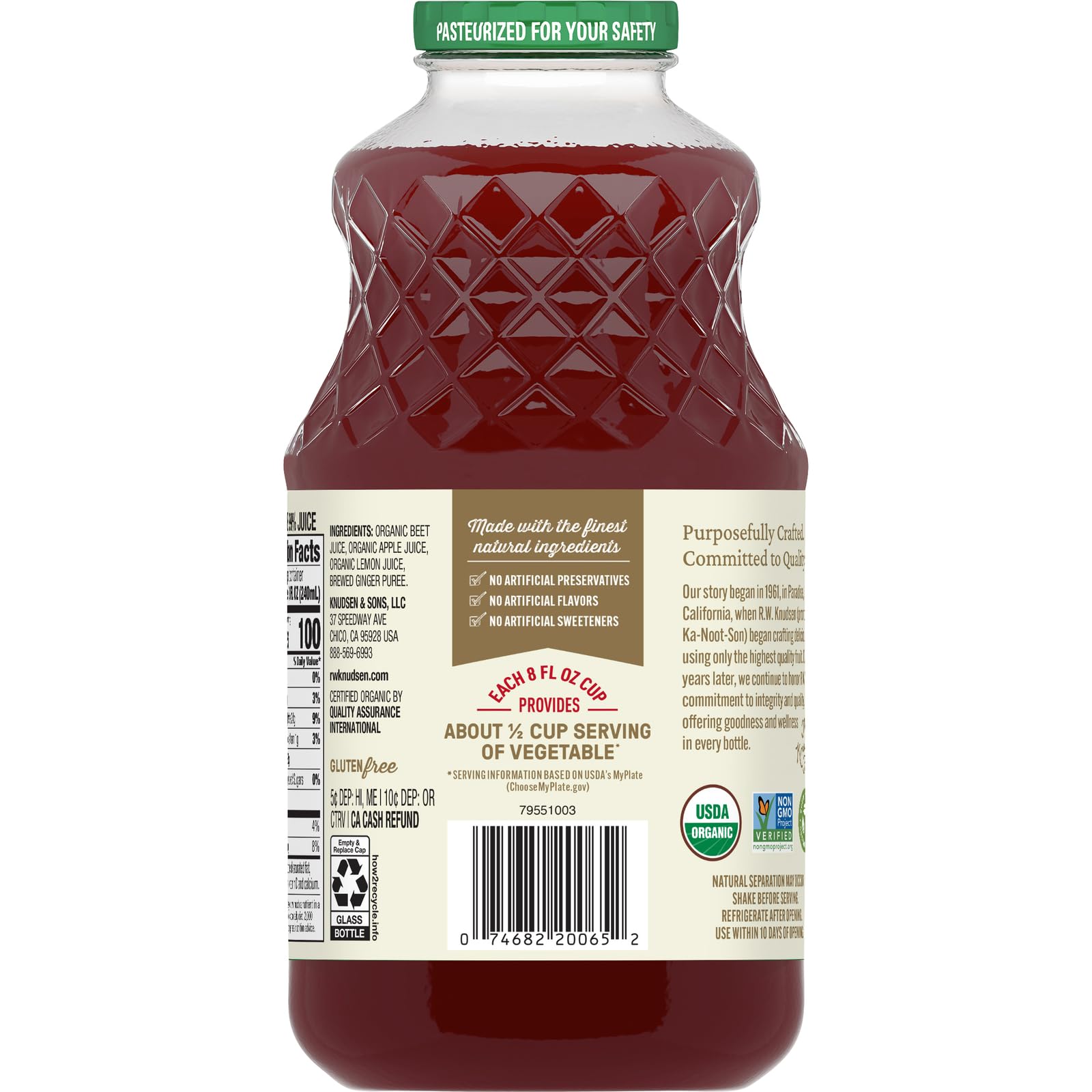 RW Knudsen Organic Beet Apple Ginger Juice Beverage, 32 FZ