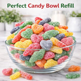 Assorted Fruit Jelly Candy Mix - 1 lb Bulk Jelly Candy Variety - Sour Jelly Worms, Dinosaur Jellies & Heart-Shaped Fruit Jellies - Firm Chewy Candy