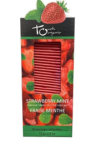Touch Organic STRAWBERRY MINT GREEN Tea Bags, 40 Bags, 2.5 oz