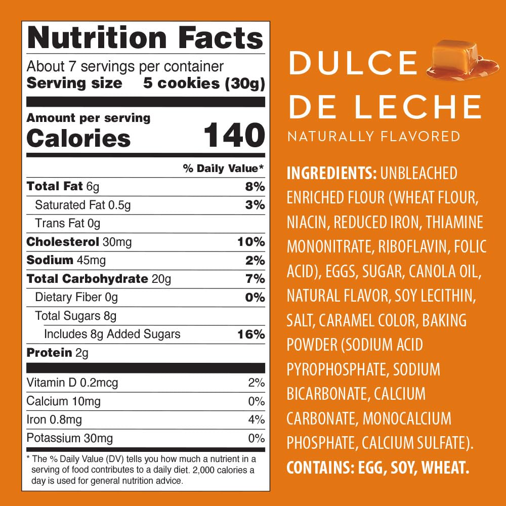 Reko Pizzelle Authentic Italian Style Waffle Cookie, Dulce de Leche, 7 Ounce (Pack of 12)