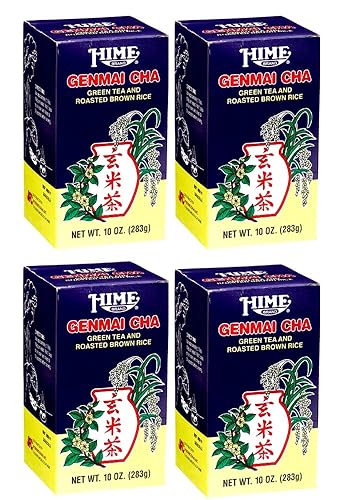 J-BASKET Genmai Cha Green Tea and Roasted Brown Rice, 10-Ounce Boxes (Pack of 4)