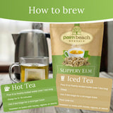 Palm Beach Medicinal Herbs Slippery Elm Tea - Slippery Elm Bark for Throat, Digestive and Wellness Support - Caffeine Free - Sugar Free - 30 Herbal