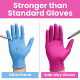 SAFEWAY USA Pink Nitrile Gloves Disposable - Non-Latex, Powder-Free, Ambidextrous Design Multi-purpose Gloves for House Chores, Nail Tech, Salon