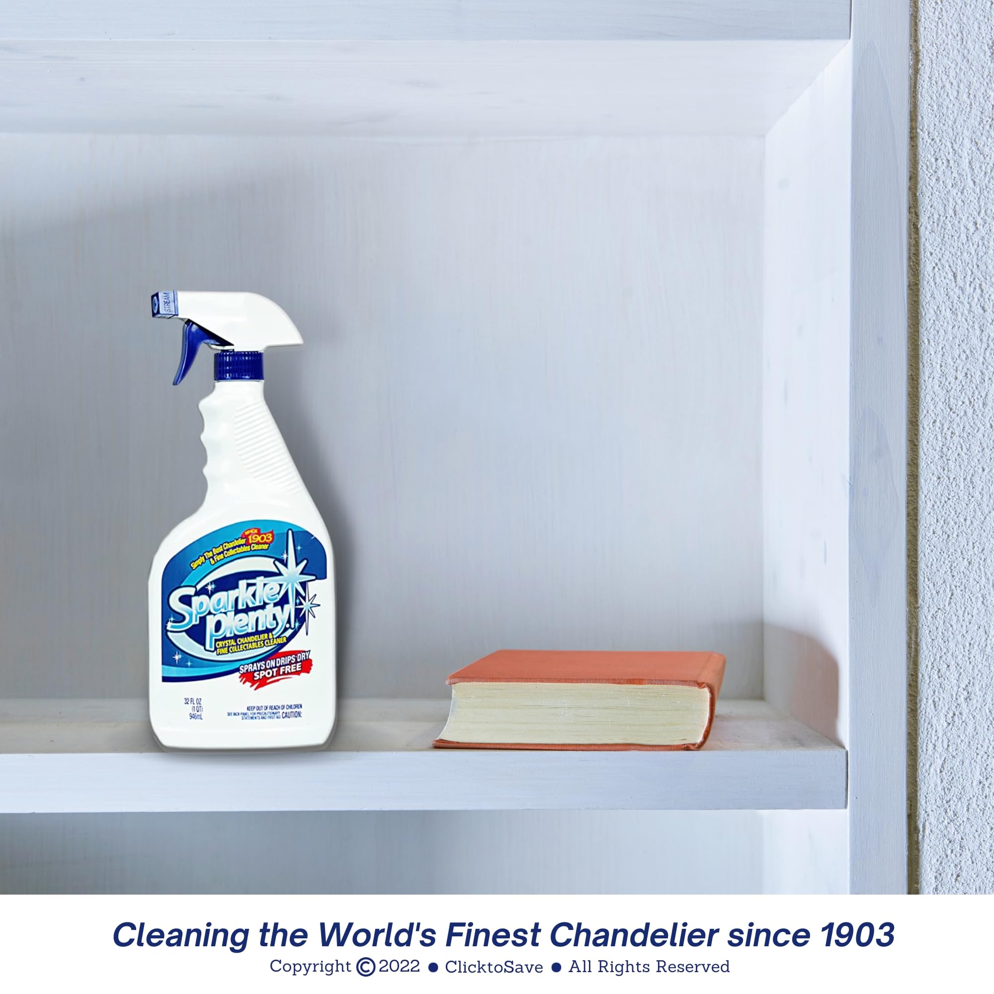 Sparkle Plenty Chandelier Cleaner Drip Dry Spray No Wipe -Dust Remover & Streak Free Glass Cleaner Spray for Chandelier Crystals &Window Screen