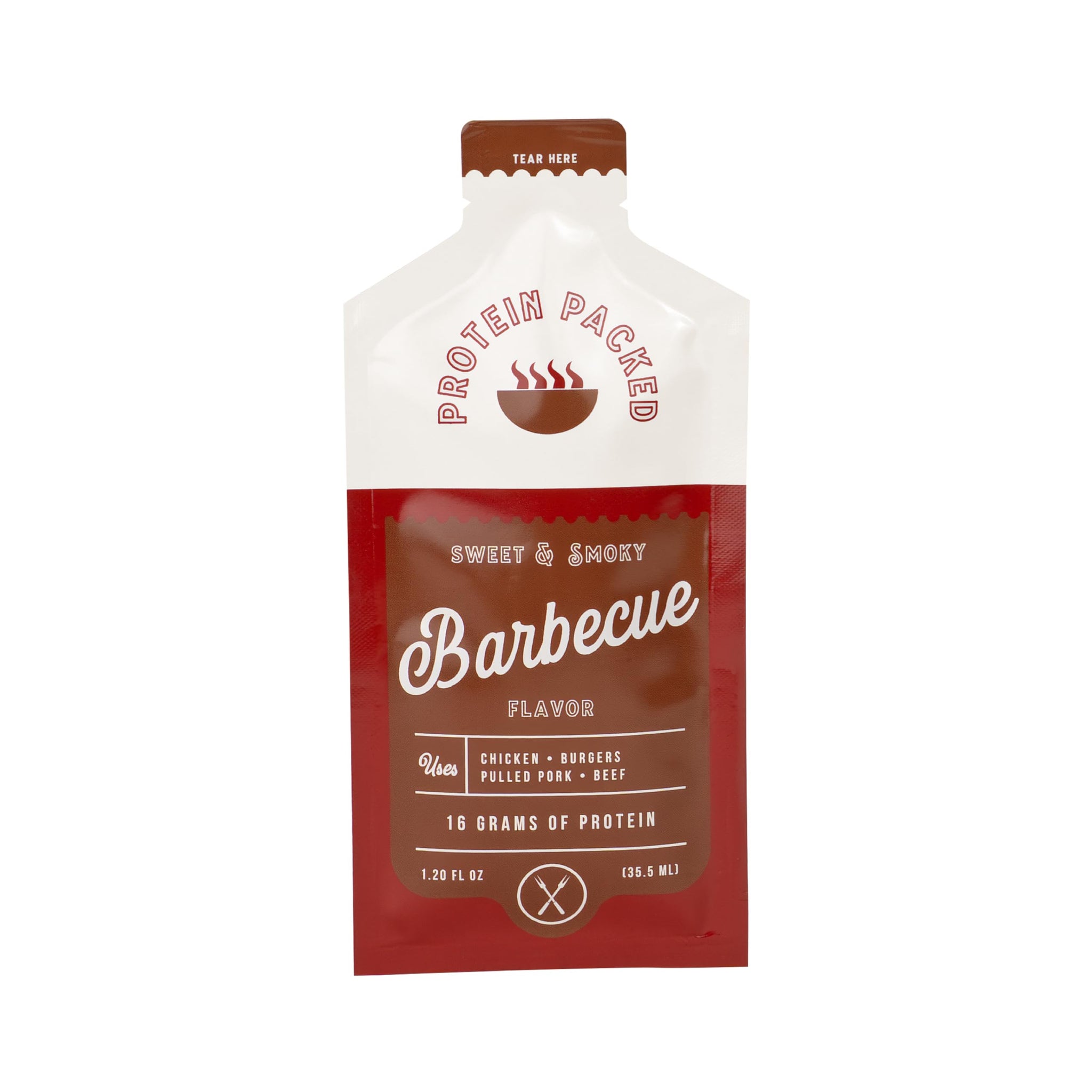 Protein Basics Protein-Packed Condiment Packets, Sweet & Smoky Barbecue Flavor, 16g Protein per Serving, Enhances Meals & Supports Nutrition