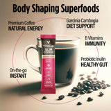 VitaCup Slim Instant Coffee Packets, with Garcinia, Fiber, B Vitamins, Bold & Smooth, Medium Dark Roast, 100% Arabica Coffee in Single Serve Sticks
