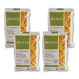 DeLallo Organic Penne Rigate Pasta, Made with 100% Durum Wheat Semolina Flour, Made in Italy, Bronze Cut, Kosher, Vegan, All Natural, 16 oz Bag, (4