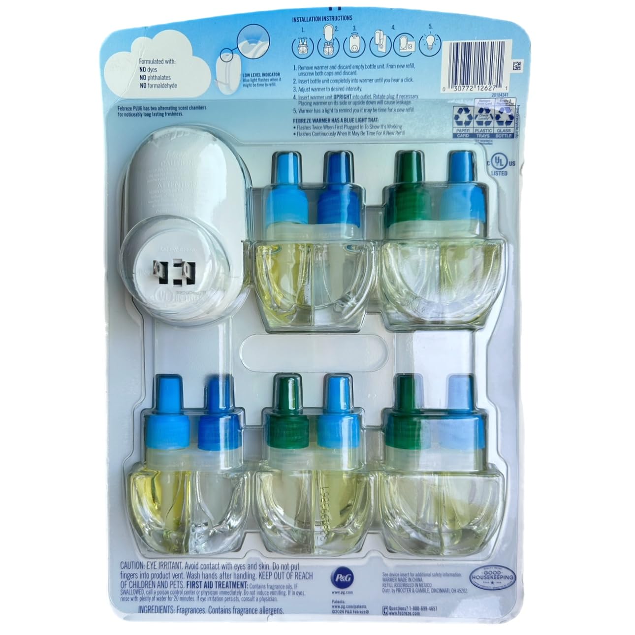Febreze 5 Pack refill plugin oil with Breeze & Fresh scented oil, Pink
