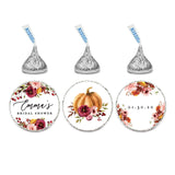 Andaz Press Fall Burgundy Marsala Wedding Party Collection, Personalized Chocolate Drop Label Stickers Trio, Custom Name Bridal Shower Date, Marsala