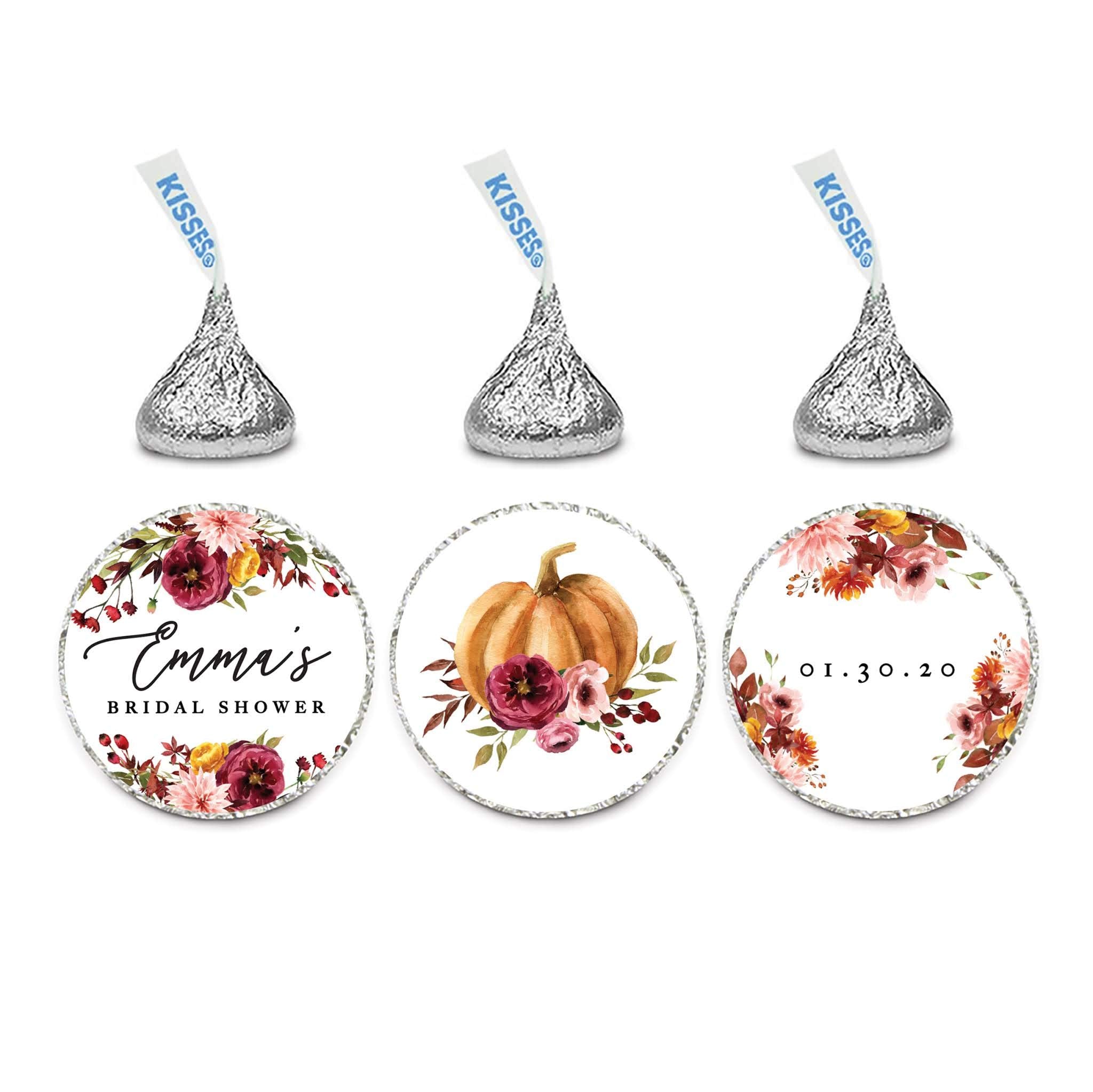 Andaz Press Fall Burgundy Marsala Wedding Party Collection, Personalized Chocolate Drop Label Stickers Trio, Custom Name Bridal Shower Date, Marsala