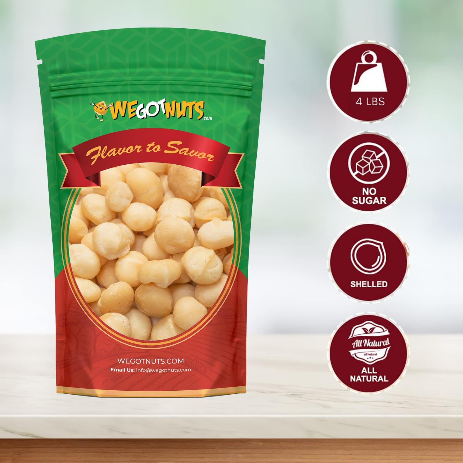 Raw Deluxe Macadamia Nuts - 4 lbs - Shelled & Unsalted Premium Quality Kosher Raw Macadamia Nut Snack Pack By We Got Nuts - Natural Gourmet Fresh