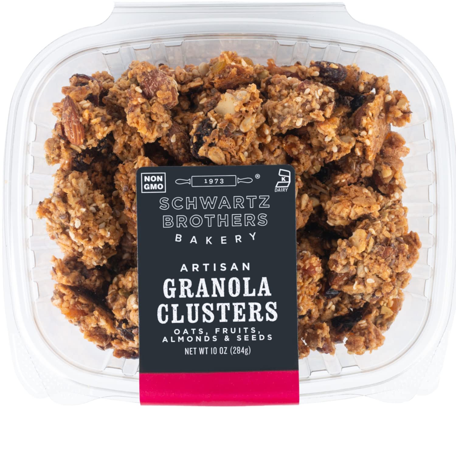 Schwartz Brothers Bakery, Granola Clusters with Oats, Fruits, Almonds & Seeds, Freshly Baked, Non-GMO, Kosher, Artisan Made, Twice-Baked in Small