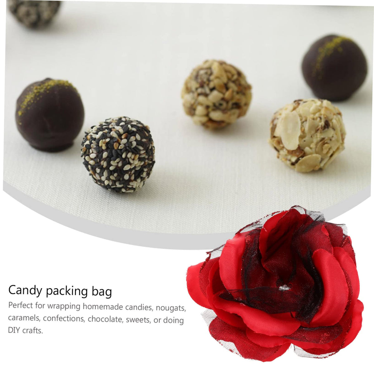 SOLUSTRE 10Pcs Random Color Rose Petal Candy Wrappers Elegant Chocolate Wrapping for Weddings Parties Events Beautiful Floral Design for Sweet Treats