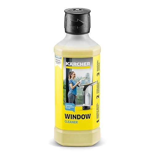 Kärcher Window Cleaner Concentrate - Cleans Windows, Showers, Mirrors, Glass - Perfect for Karcher Window Vacuum Cleaners - 16.9 Oz