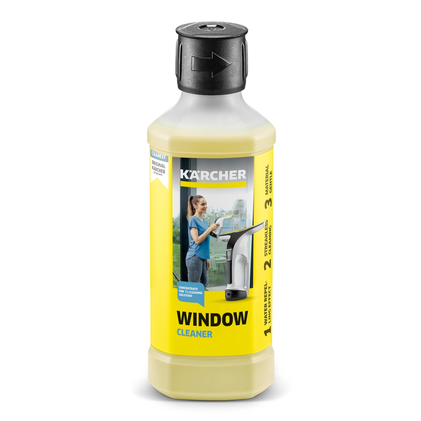 Kärcher Window Cleaner Concentrate - Cleans Windows, Showers, Mirrors, Glass - Perfect for Karcher Window Vacuum Cleaners - 16.9 Oz