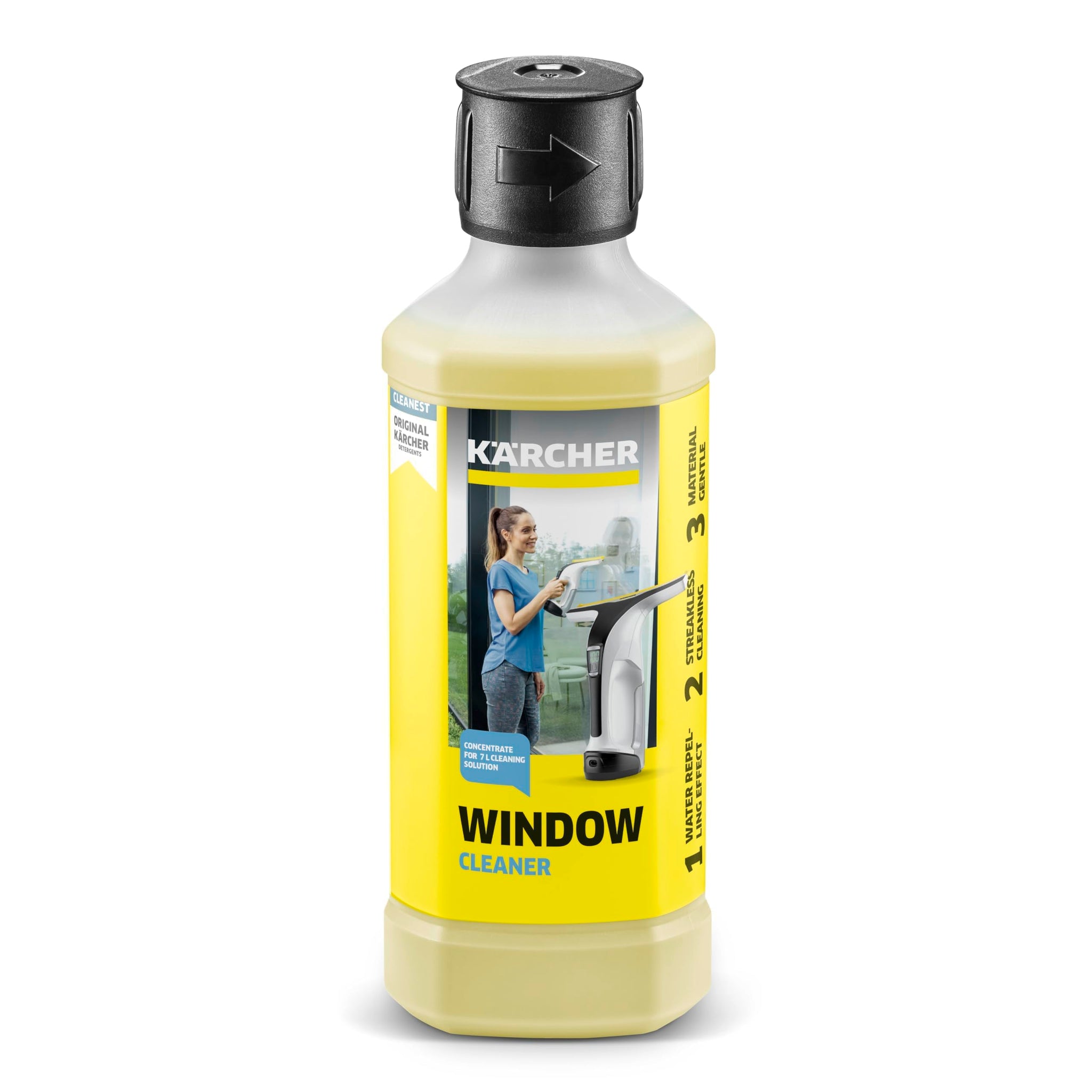 Kärcher Window Cleaner Concentrate - Cleans Windows, Showers, Mirrors, Glass - Perfect for Karcher Window Vacuum Cleaners - 16.9 Oz