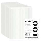 GLOYY Disposable Dish Cloth and Cleaning Handi Wipes, 100ct, Multi-Use Rags for Kitchen, Bathroom and Windows, White