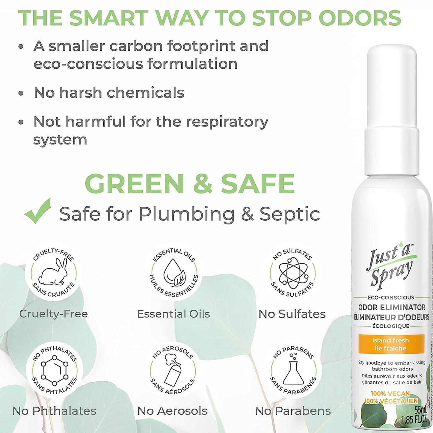 Prelam Just a Spray Odor Eliminator - Island Fresh for Unisex - 1.85 oz Spray