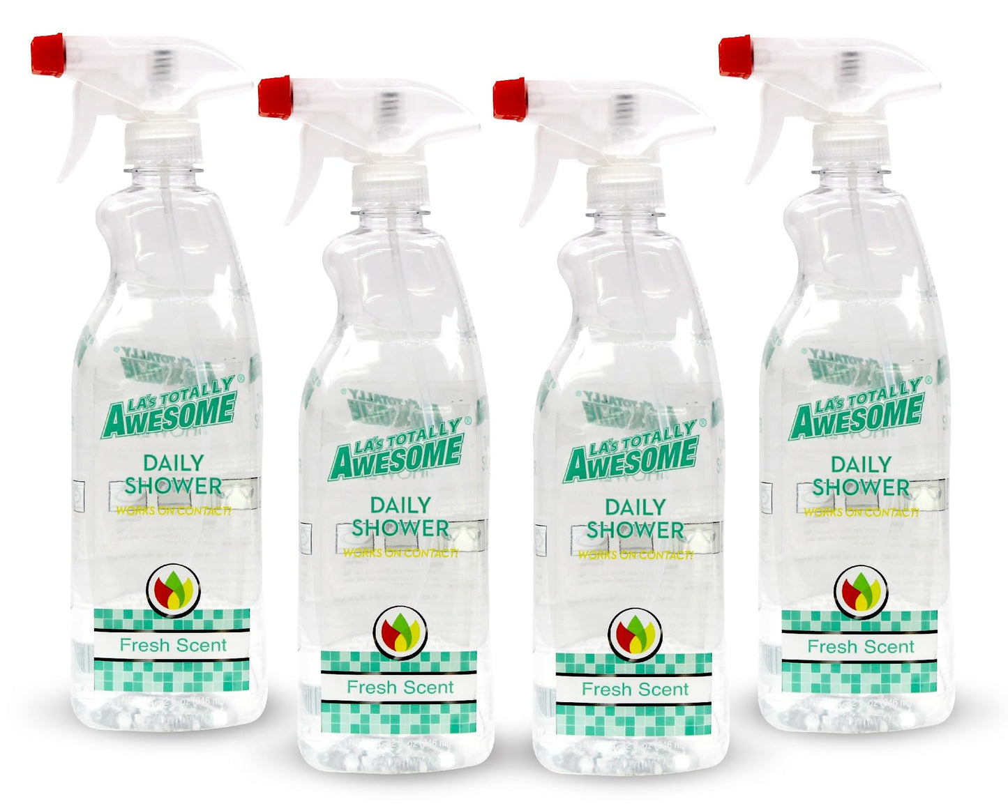 La's Totally Awesome Daily Shower Cleaner Spray, For Showers, Tubs and more, Plant-Derived Formula, 32 Fl Oz (Pack of 4)