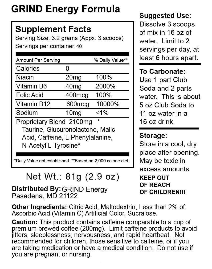 Grind Energy Spiked Lemonade (40 Servings)