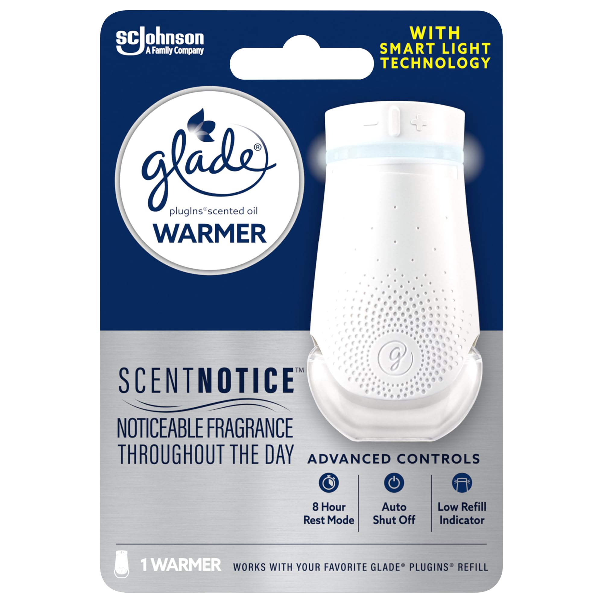 Glade PlugIn Plus Air Freshener Warmer, Holds Scented Oil Refill, 1 Count